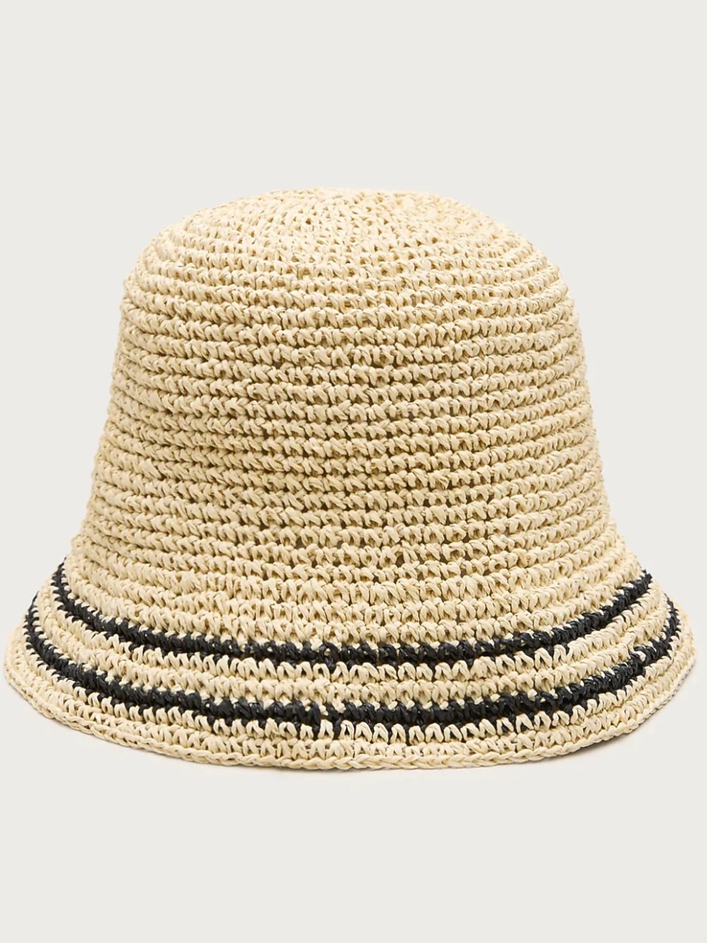 New J. Crew Straw Bucket Hat in stripe one size
